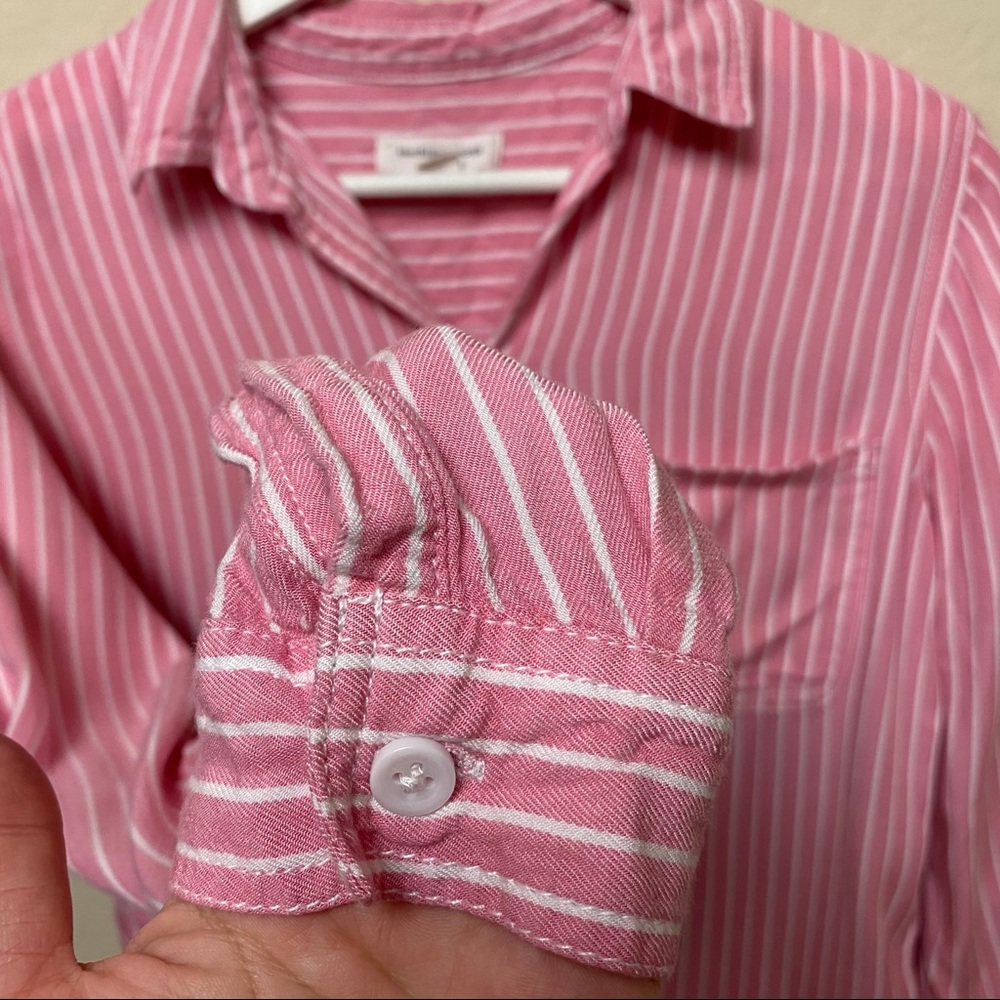 🌟BeachLunchLounge Pink Stripe Button Down Shirt XS - Picture 4 of 6